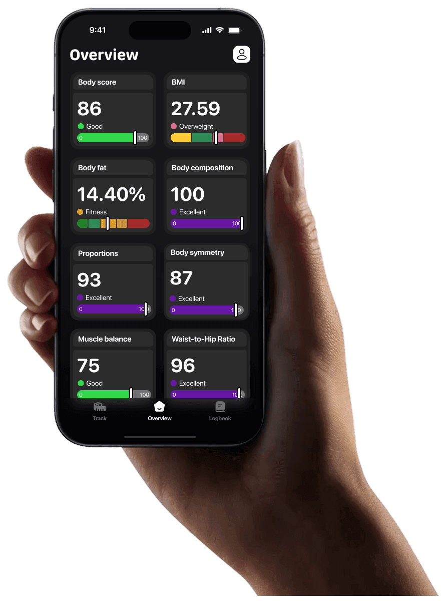 Body tracking app interface