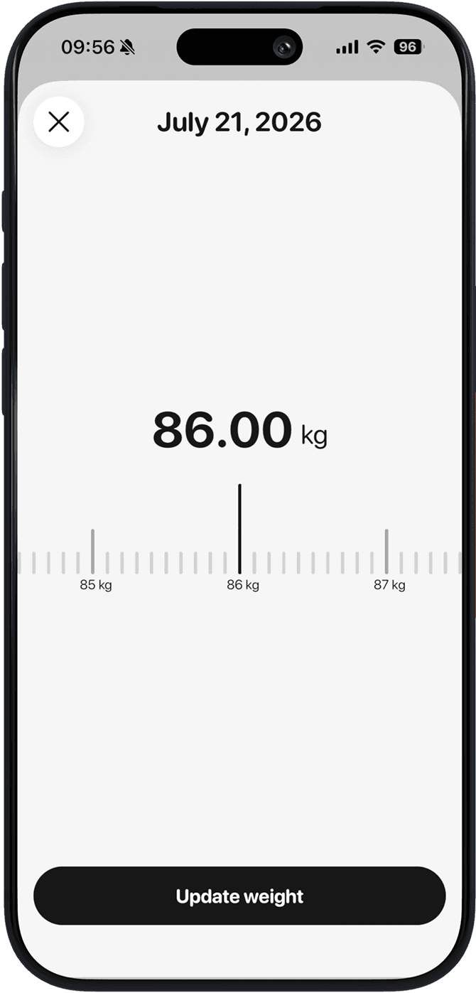 Logging weight in the Bodly app