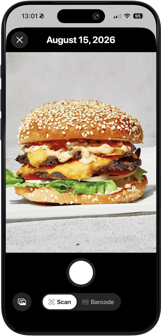 Photographing a meal in the Bodly app