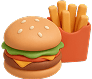 Burger mit Pommes